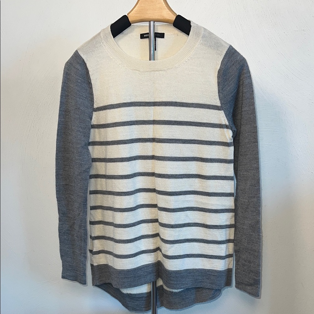 Mango Striped Crewneck Sweater